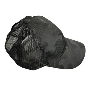 Black Camo Mesh Baseball Cap Breathable Adjustable Hat Unisex Ponytail Opening
